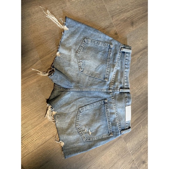 Pistola Cut-Off Shorts Women's Size 27 Blue Denim 100% Cotton Distressed Button - Picture 6 of 6